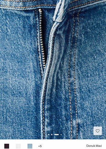 Mango catherin yüksek bel donuk mavi jean - Görsel 3
