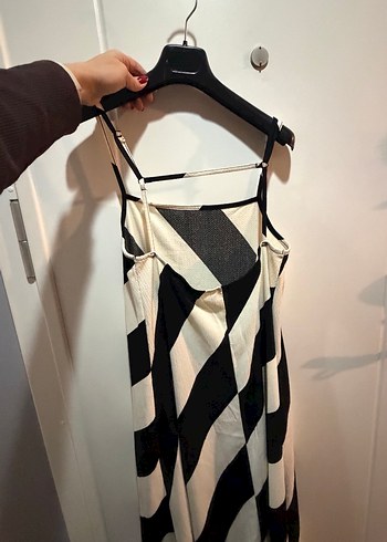 Trendyol Çizgili, Pilili Uzun Askılı Elbise - Görsel 3