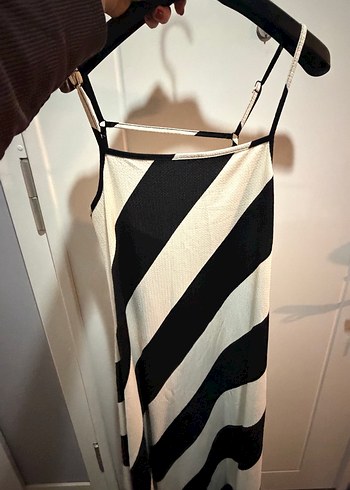 Trendyol Çizgili, Pilili Uzun Askılı Elbise - Görsel 6