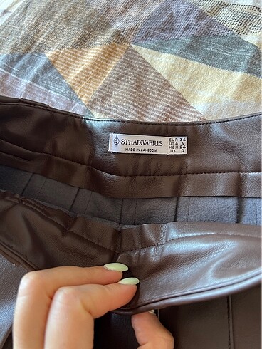 36 Beden kahverengi Renk Stradivarius deri etek kahve