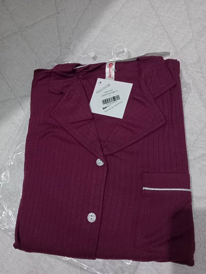 Bordo Kadın Uzun Kollu Pijama Takımı - Görsel 2