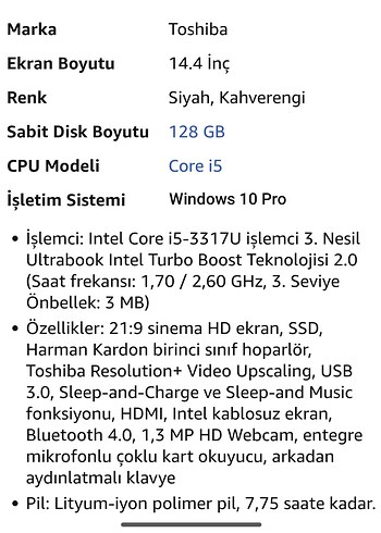 TOSHİBA ULTRABOOK HARMAN KARDON ALMAN ÜRETİM IŞIKLI KLAVYE - Görsel 5