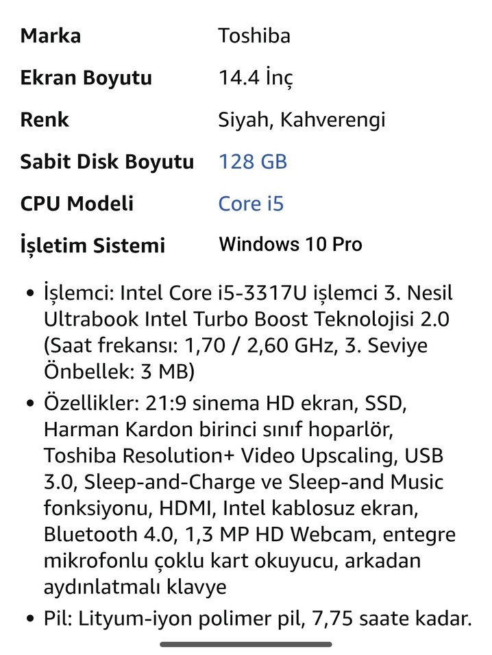 TOSHİBA ULTRABOOK HARMAN KARDON ALMAN ÜRETİM IŞIKLI KLAVYE - Görsel 5