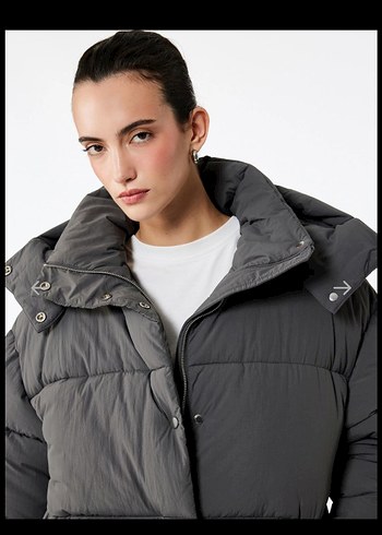 Koton Su İtici Oversize Şişme Mont - Görsel 3