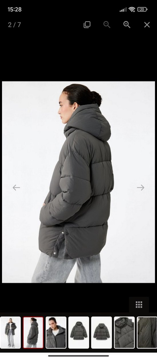 Koton Su İtici Oversize Şişme Mont - Görsel 2