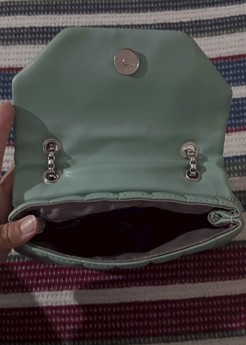 Kadın Soft  Yeşil Dikiş Detaylı Kapitone Omuz Çantası - Görsel 2