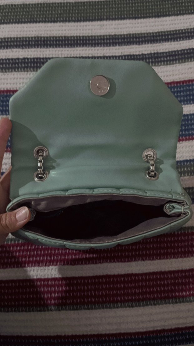 Kadın Soft  Yeşil Dikiş Detaylı Kapitone Omuz Çantası - Görsel 2