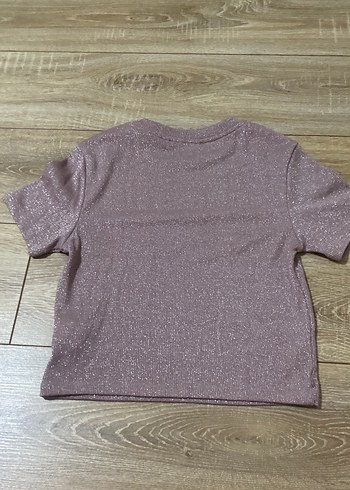 Kız Çocuk Parlak Kahverengi Kısa Kollu Tişört - Görsel 2