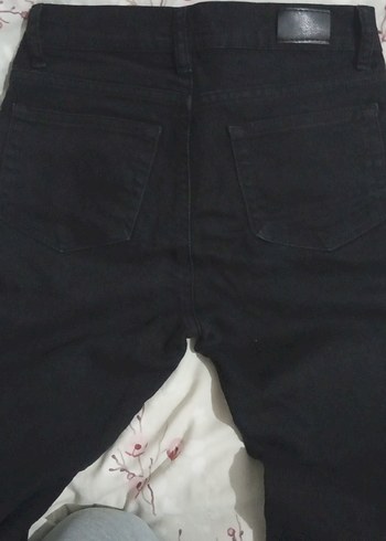 Siyah Midi Denim Kadın Pantolon - Görsel 5