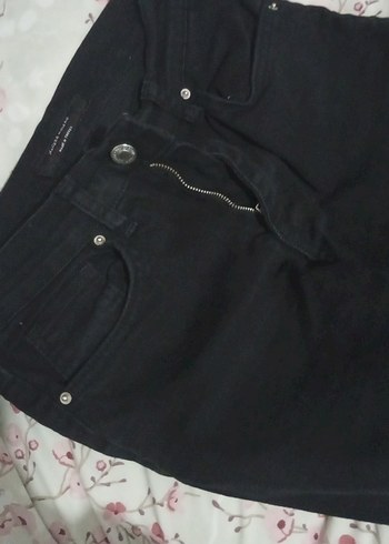 Siyah Midi Denim Kadın Pantolon - Görsel 3