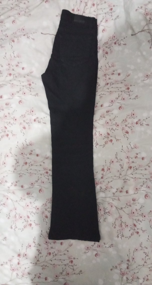 Siyah Midi Denim Kadın Pantolon - Görsel 2