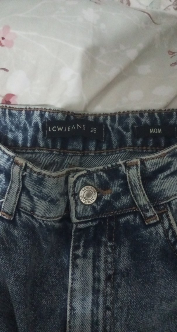 Gri Mavi Tie-Dye Salaş Midi Kot - Görsel 2