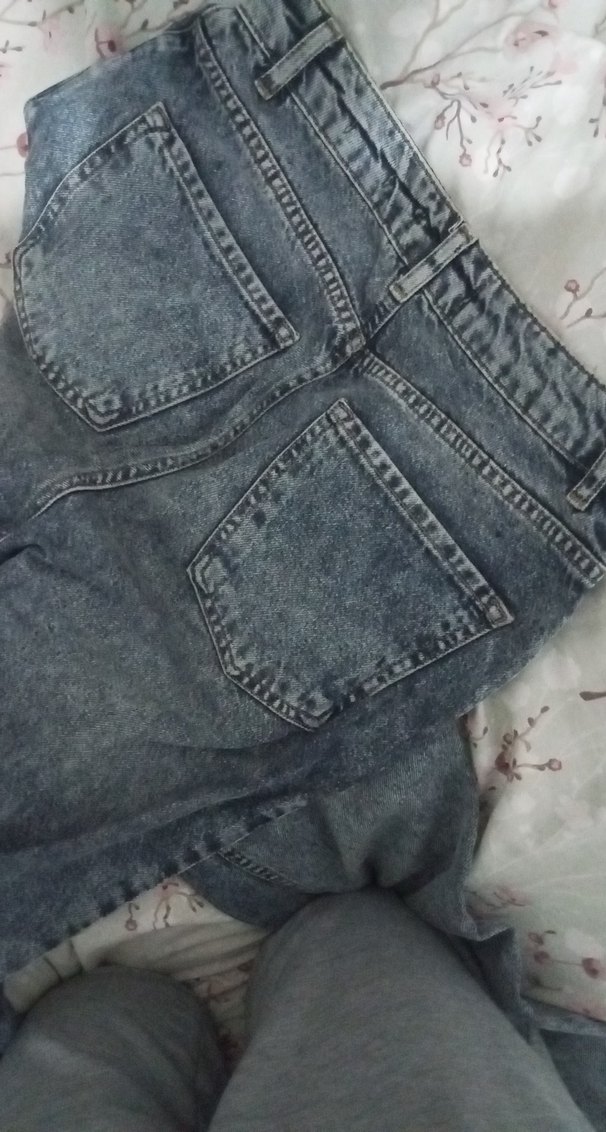 Gri Mavi Tie-Dye Salaş Midi Kot - Görsel 3