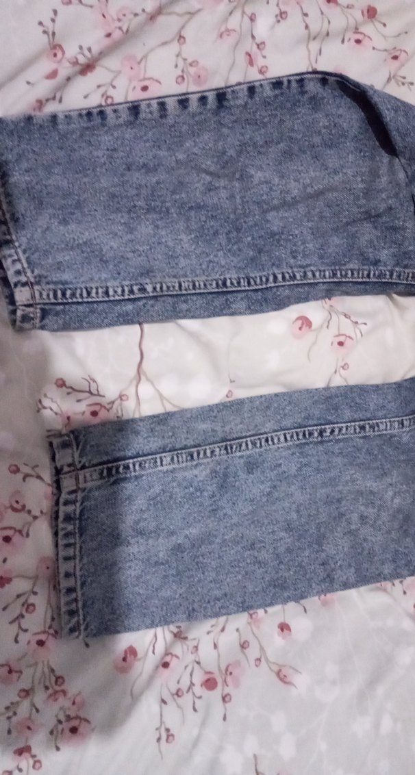 Gri Mavi Tie-Dye Salaş Midi Kot - Görsel 4