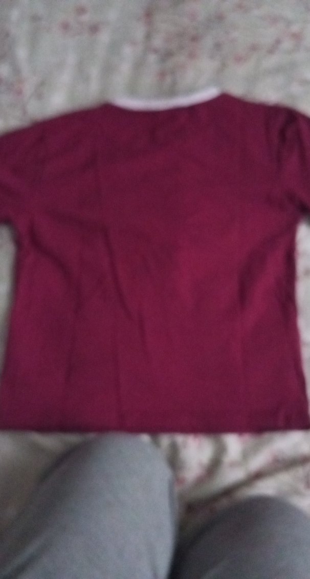 Bordo Baskılı croptop - Görsel 2