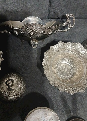 antika Geleneksel İşlemeli Gümüş Sofra Takımı - Görsel 3