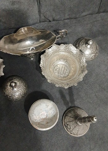 antika Geleneksel İşlemeli Gümüş Sofra Takımı - Görsel 4