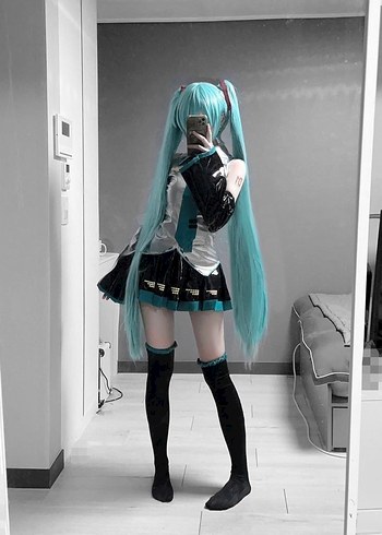 Tasarımcı Hatsune Miku Cosplay Kostüm+peruk