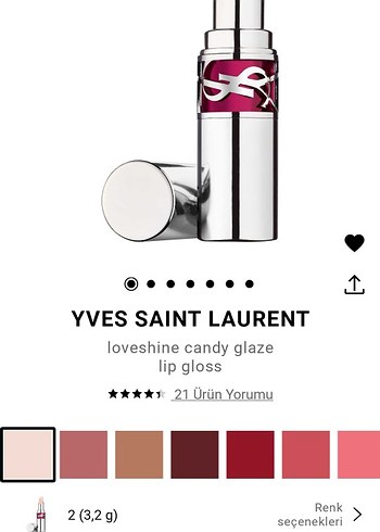 Yves Saint Laurent Parlak Pembe Lip Gloss