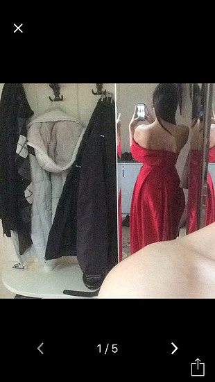 Trendyol & Milla Kırmızı tek kollu uzun elbise 