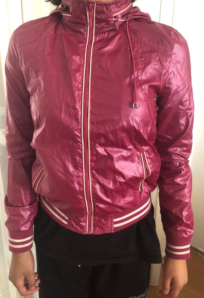 Parlak Pembe Fermuarlı Kadın Ceket - Görsel 2