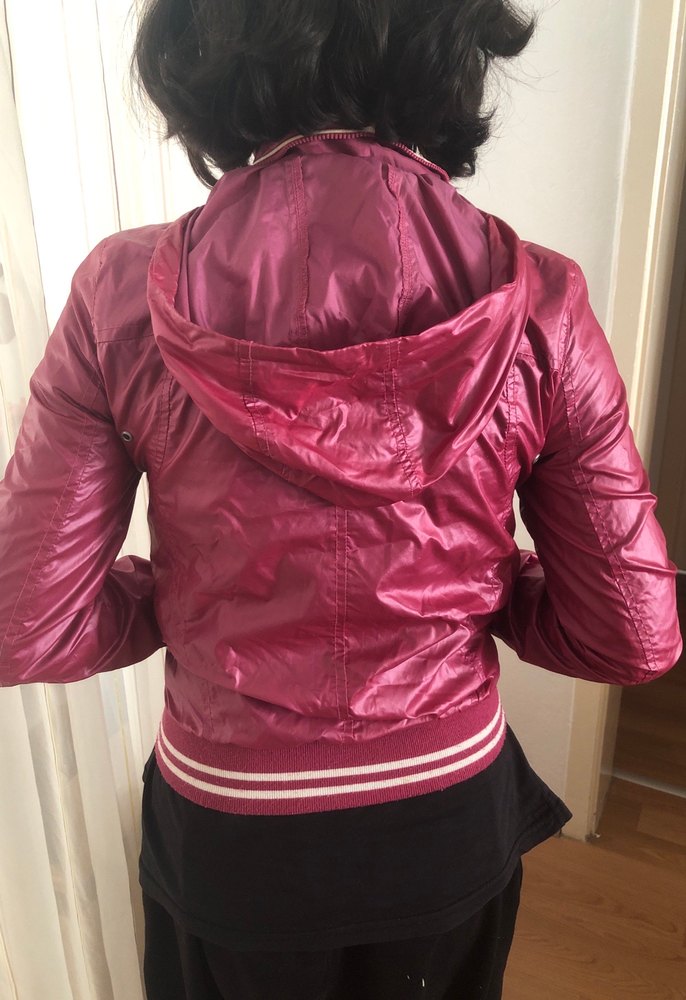 Parlak Pembe Fermuarlı Kadın Ceket - Görsel 3