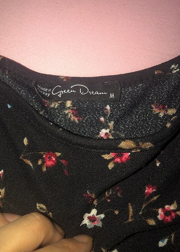 Çiçek Desenli Siyah Mini Kadın Tulum - Görsel 2