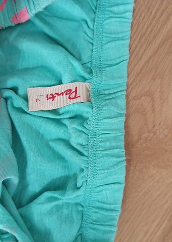 Düğmeli Turkuaz Nakışlı Straplez Hamile Tulum - Görsel 4