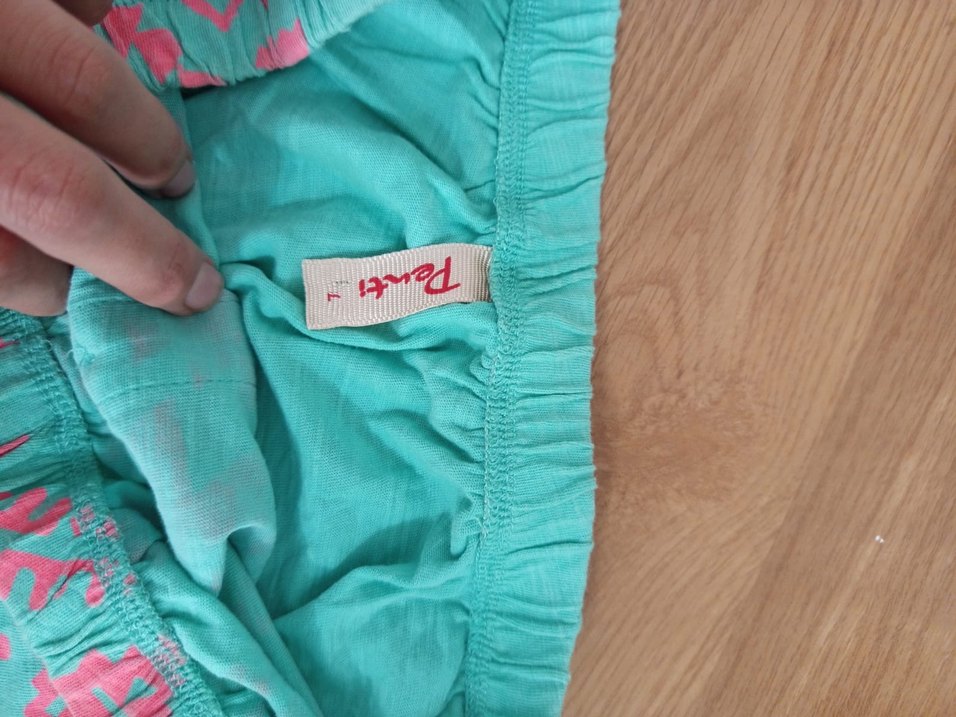 Düğmeli Turkuaz Nakışlı Straplez Hamile Tulum - Görsel 4