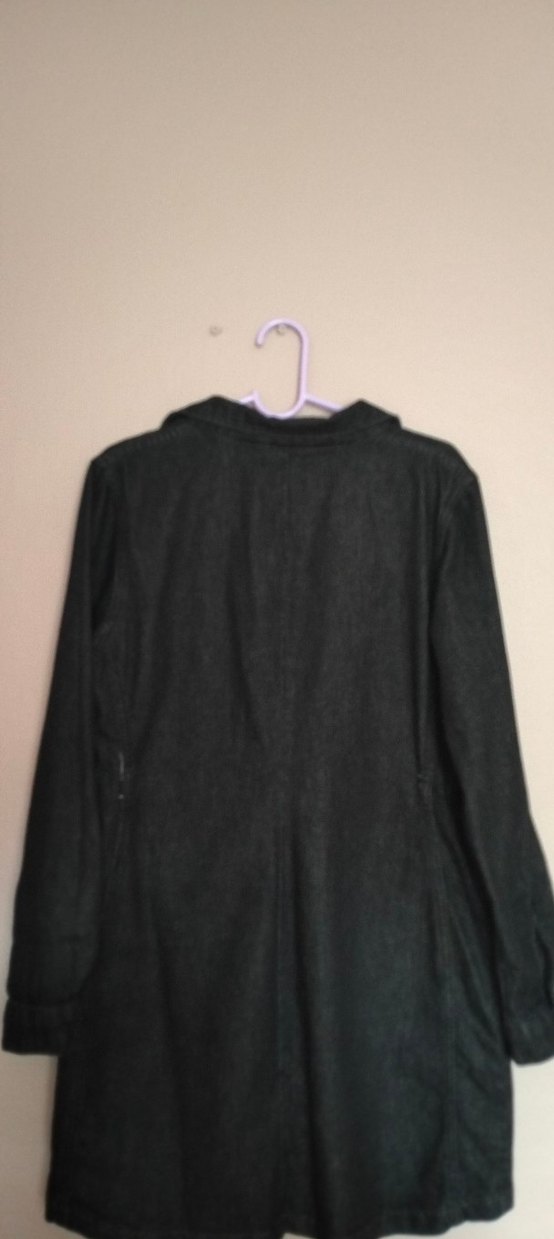 Kadın Siyah Denim Midi Elbise - Görsel 5