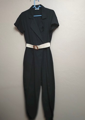 Kemerli Uzun Kadın Tulum - Görsel 2