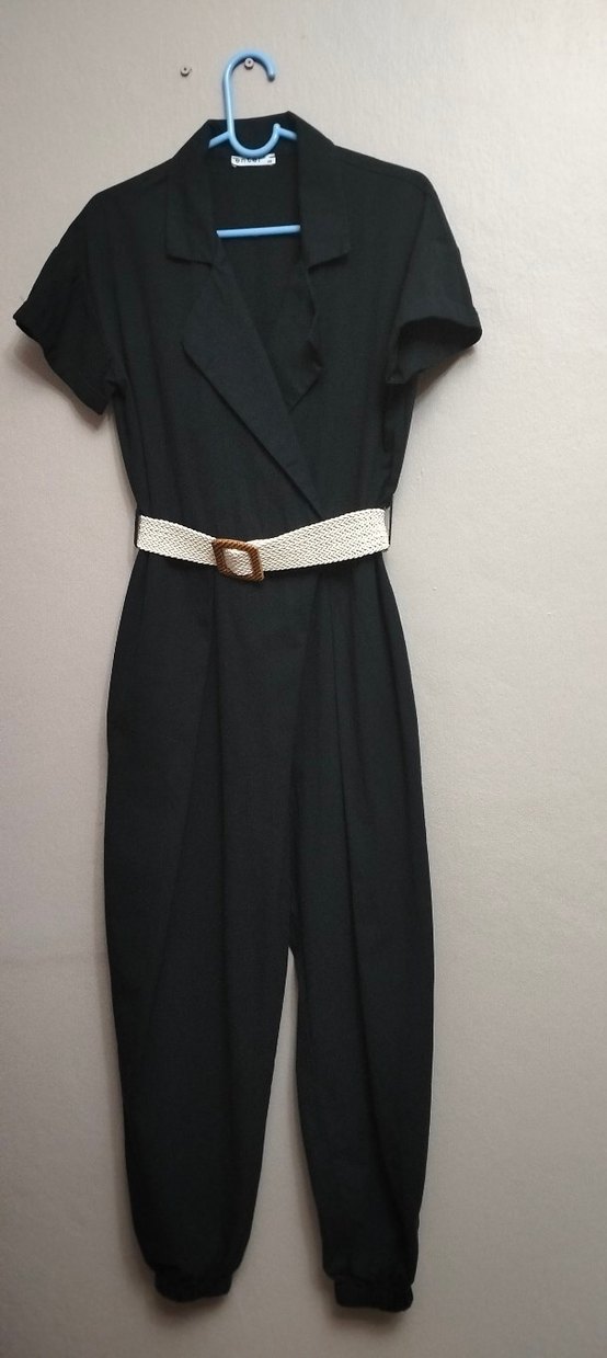 Kemerli Uzun Kadın Tulum - Görsel 3