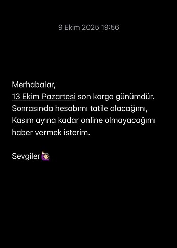 Son kargo tarihi