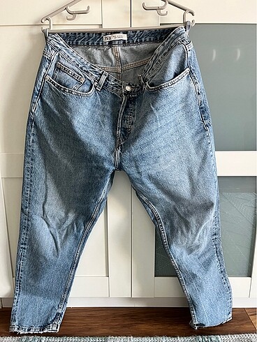 46 Beden mavi Renk Zara Slim Crop Kot