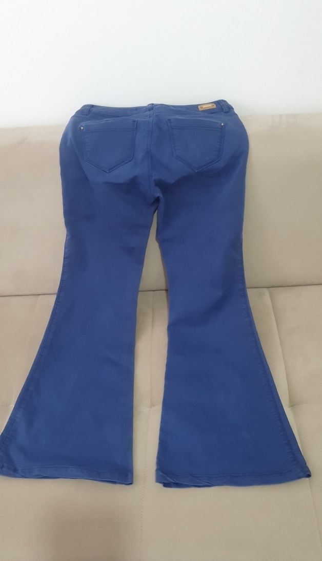 Parlak Mavi Midi Denim Kot Pantolon - Görsel 2