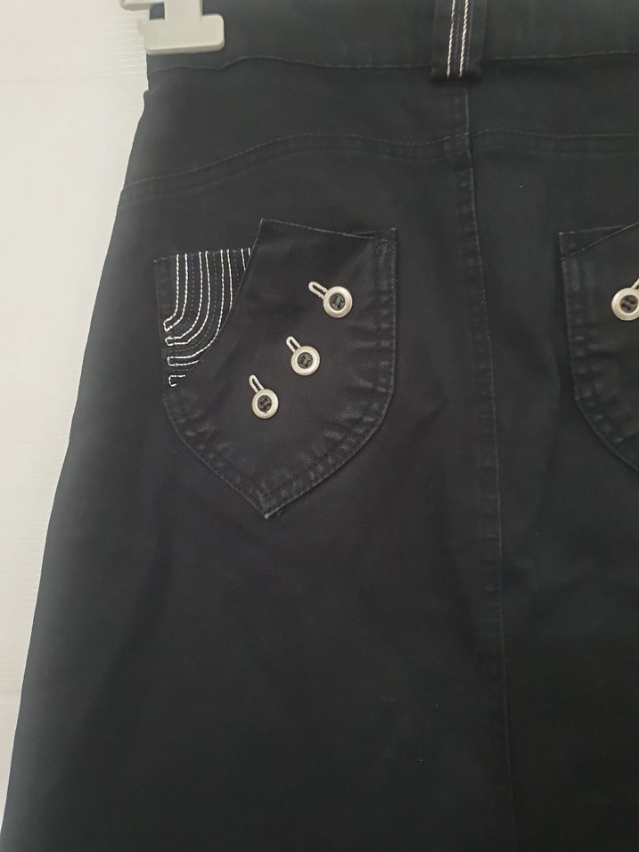 Siyah Uzun Kot Etek - Görsel 3