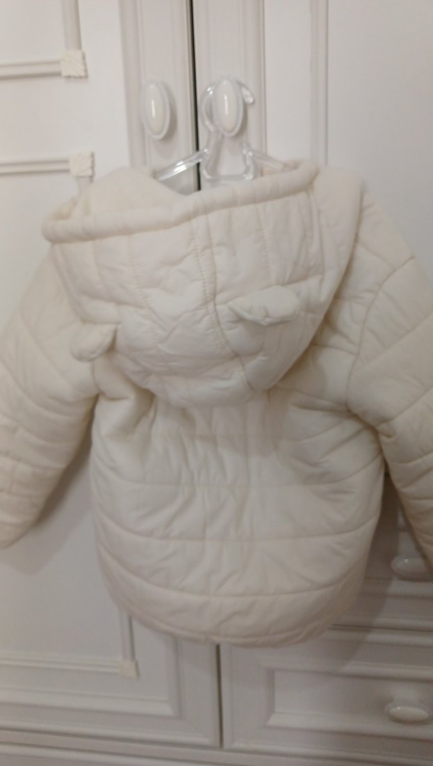 Çocuk Beyaz Fermuarlı Mont - Görsel 2