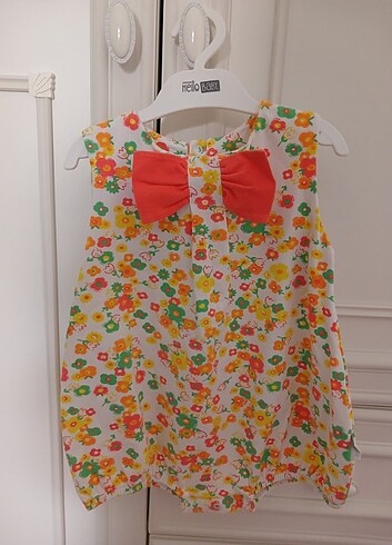Kiz bebek keten yazlik takim  ve romper tulum 9-12 - Görsel 2