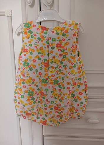 Kiz bebek keten yazlik takim  ve romper tulum 9-12 - Görsel 3