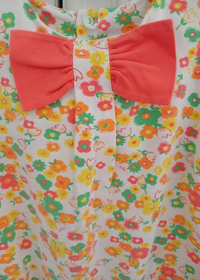 Kiz bebek keten yazlik takim  ve romper tulum 9-12 - Görsel 4