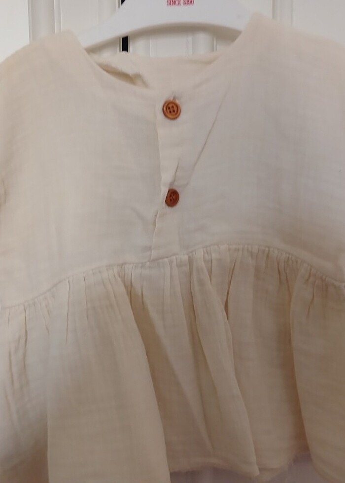 Kiz bebek keten yazlik takim  ve romper tulum 9-12 - Görsel 5