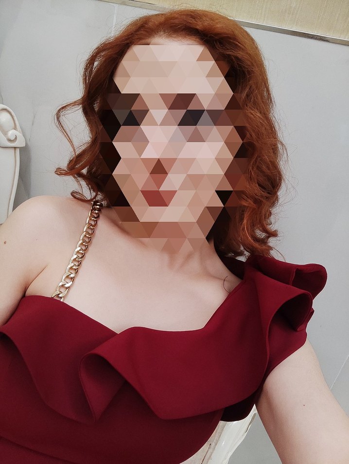 Bordo Volanlı Yaka Uzun Abiye Elbise - Görsel 3