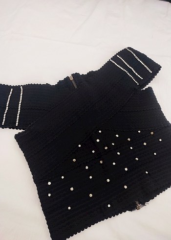 TAŞ İŞLEMELİ SİYAH BÜSTİYER - Görsel 4