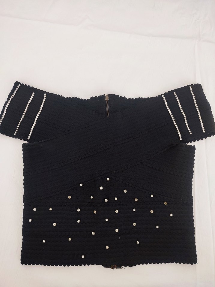 TAŞ İŞLEMELİ SİYAH BÜSTİYER - Görsel 3