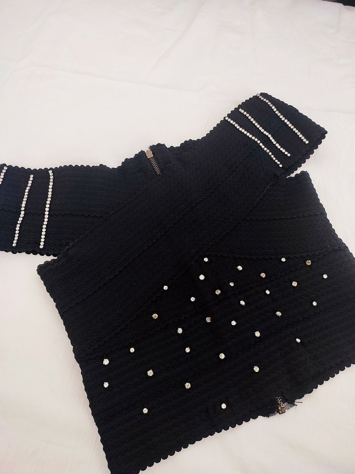 TAŞ İŞLEMELİ SİYAH BÜSTİYER - Görsel 4