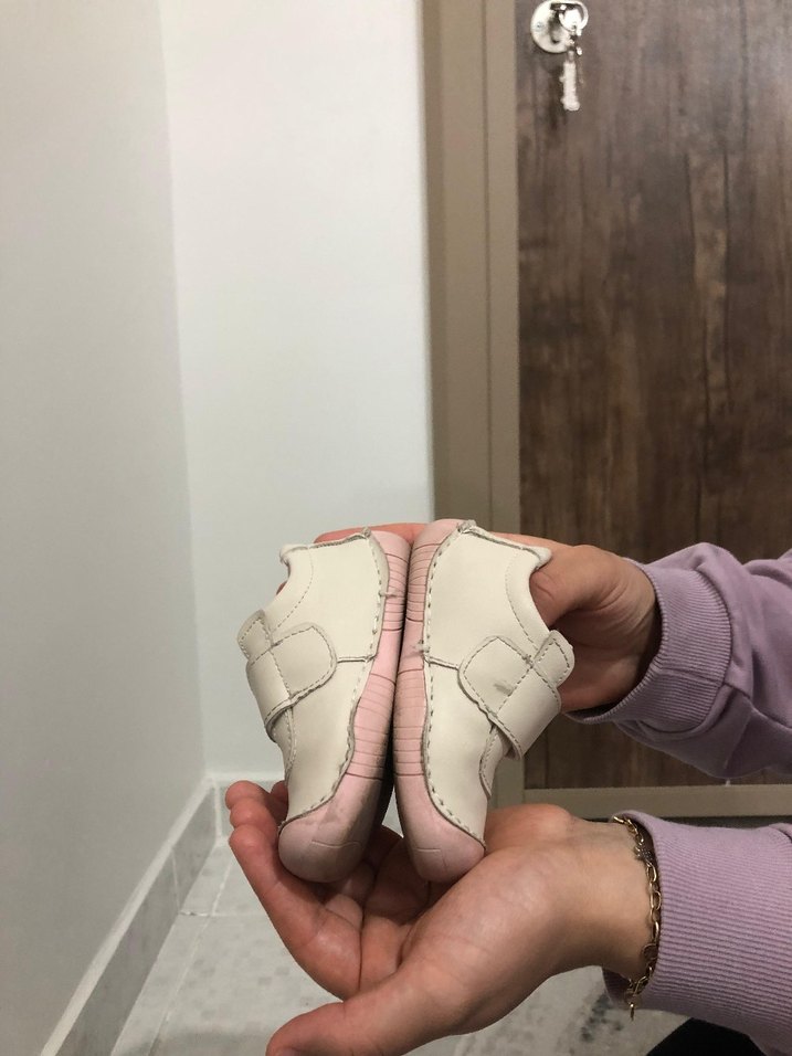 Kız Bebek İlk Adım Ayakkabısı Beyaz - Görsel 4