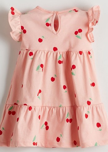 LCW Kız Çocuk Kiraz Desenli Fırfırlı Elbise - Görsel 2