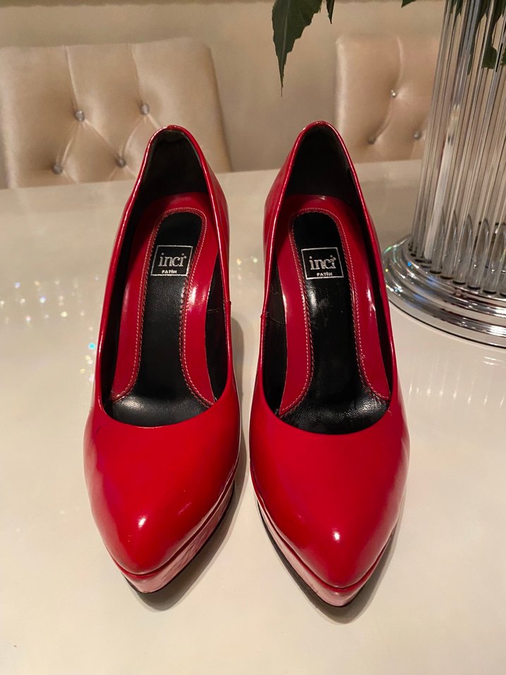 Parlak Kırmızı Platform Topuklu Kadın Stiletto - Görsel 2