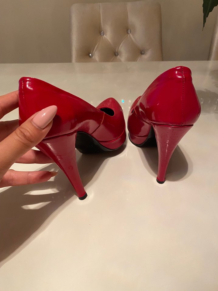 Parlak Kırmızı Platform Topuklu Kadın Stiletto - Görsel 3