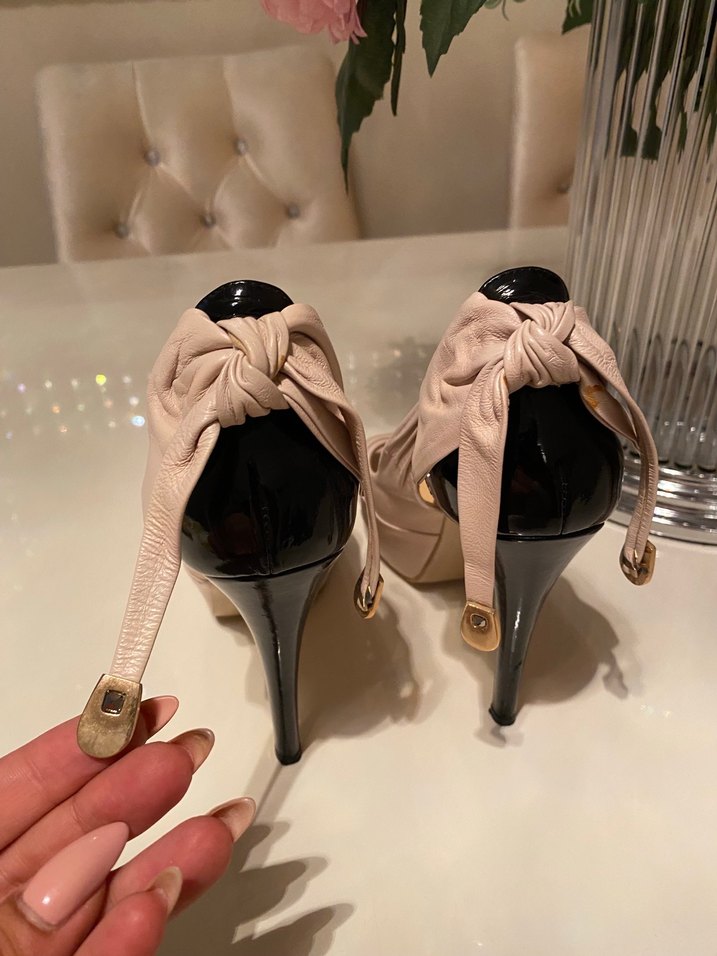 Pudra Renkli Tokalı Yüksek Topuklu Kadın Ayakkabı - Görsel 5